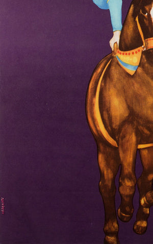 Polish CYRK Poster - Horse Riding Acrobat R1982, Urbaniec - detail