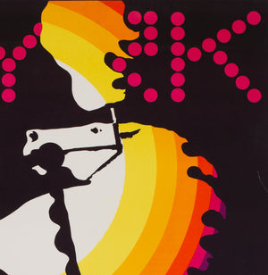 CYRK Horse Rearing 1969 Polish Circus Poster, Janowski - detail