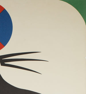 Original 1971 Polish CYRK (circus) Poster - Ball Balancing Seal by Treutler - detail