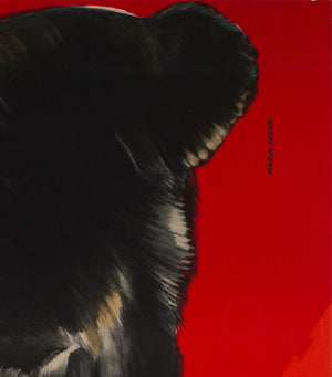 CYRK Tightrope Balancing Bear 1960s Polish Circus Poster, Syska - detail