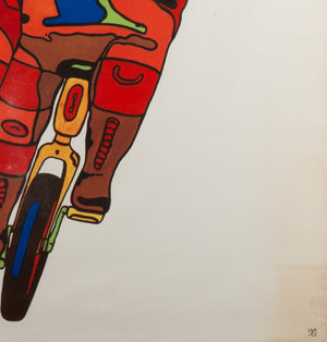 Polish CYRK Poster - Unicycle Gents 1974, Sawka