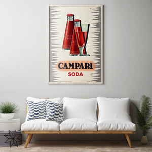 Campari Soda 1950 Vintage Italian Alcohol Adversting Poster, Giovanni Mingozzi