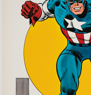 Captain America 1974 Vintage US Poster, Marvel Superhero - detail