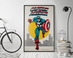 Captain America 1974 Vintage US Poster, Marvel Superhero