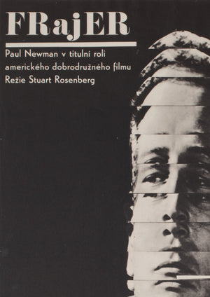 Cool Hand Luke 1967 Czech A3 Film Poster, Grygar - detail