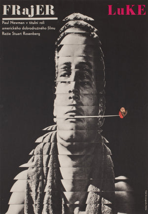 Cool Hand Luke 1967 Czech A3 Film Poster, Grygar