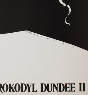 Crocodile Dundee 2 1989 Polish Film Movie Poster, Mieczyslaw Wasilewski - detail