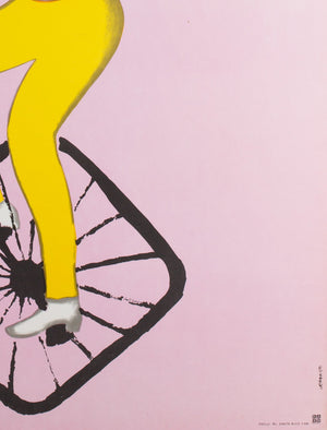 CYRK Girl on Unicycle R1976 Polish Circus Poster, Urbaniec - detail