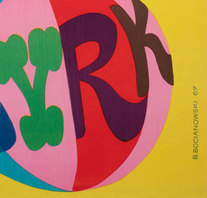 Cyrk Ball Balancing Bear 1967 Polish Circus Poster, Bocianowski - detail