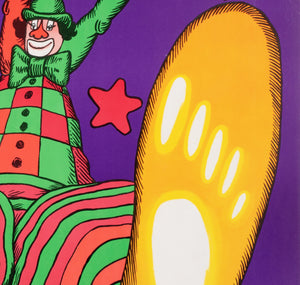 Cyrk Clown Swinging R1979 Polish Circus Poster, Bocianowski - detail