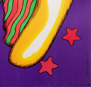 Cyrk Clown Swinging R1979 Polish Circus Poster, Bocianowski - detail