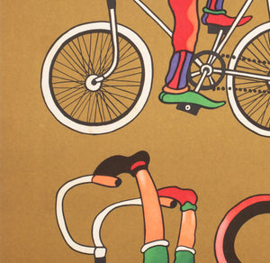 CYRK Cycling Acrobats 1975 Polish Circus Poster, Stachurski - detail
