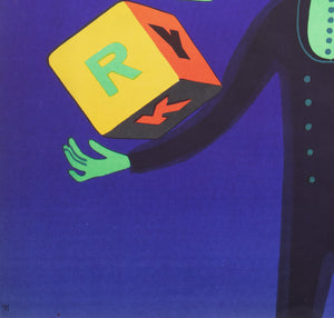 Cyrk Dice Juggler 1970 Polish Circus Poster, Bocianowski - detail