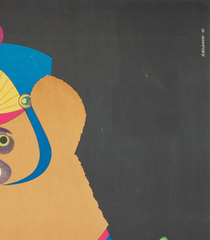 CYRK Drumming Bear R1982 Polish Circus Poster, Majewski