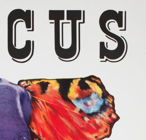 Cyrk Elephant Butterfly 1979 Polish Circus Poster, Pagowski - detail