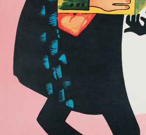 CYRK Magician Snake Charmer 1973 Polish Circus Poster, Miedza-Tomaszewski - detail