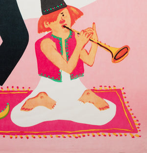 CYRK Magician Snake Charmer 1973 Polish Circus Poster, Miedza-Tomaszewski - detail