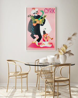 CYRK Magician Snake Charmer 1973 Polish Circus Poster, Miedza-Tomaszewski