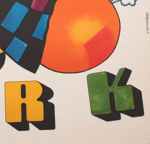 Cyrk One Man Band Clown R1976 Polish Circus Poster, Stachurski - detail