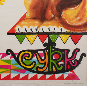 Cyrk Polish Circus Poster Clown and Lion R1982, Miedza-Tomaszewski - detail