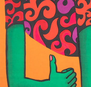 Cyrk Talking Monkey 1973 Polish Circus Poster, Hilscher - detail