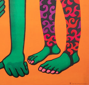 Cyrk Talking Monkey 1973 Polish Circus Poster, Hilscher - detail