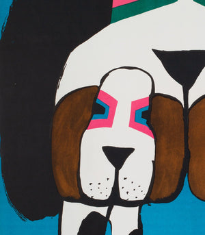 Cyrk Three Basset Hounds R1968 Polish B1 Circus Poster, Cieslewicz - detail