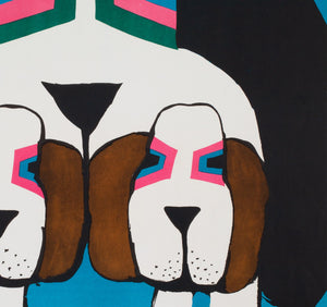 Cyrk Three Basset Hounds R1968 Polish B1 Circus Poster, Cieslewicz - detail