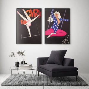 Cyrk Trapeze Aerialist 1967 Polish Circus Poster, Hilscher