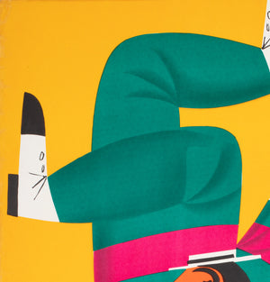 Cyrk Upside Down Cyclist 1970 Polish Circus Poster, Cetnarowski - detail
