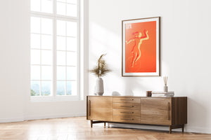 Cyrk Woman in Silhouette on Ball 1968 Polish Circus Poster, Holdanowicz