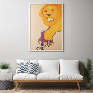 Cyrk Writing Lion 1974 Polish Circus Poster, Zukowska
