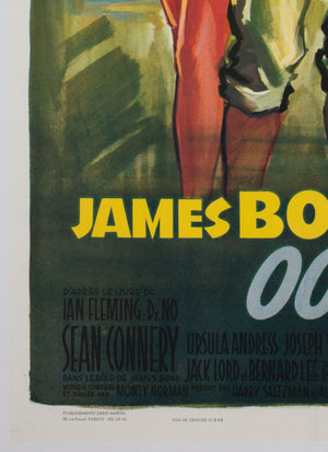 Dr. No 1963 French Petite Film Movie Poster, Grinsson - detail