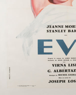 Eva 1962 French Moyenne Film Poster - detail