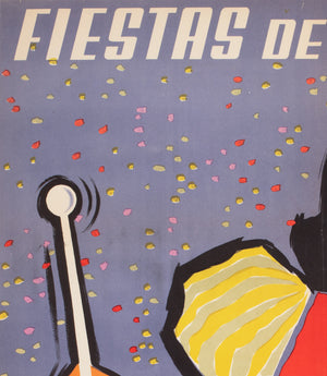 Fiestas de la Merced 1956 Barcelona Travel Poster, Domenech - detail