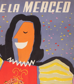 Fiestas de la Merced 1956 Barcelona Travel Poster, Domenech - detail