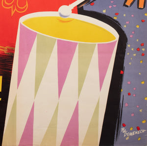 Fiestas de la Merced 1956 Barcelona Travel Poster, Domenech - detail