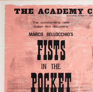 Fists in the Pocket 1966 Academy Cinema UK Quad Film Poster, Peter Strausfeld