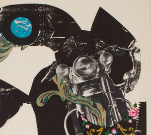 Girl on a Motorcycle 1968 Czech A1 Film Movie Poster, Stanislav Vajce - detail