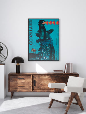 Godzilla vs Gigan 1977 Polish Film Movie Poster, Romuald Socha