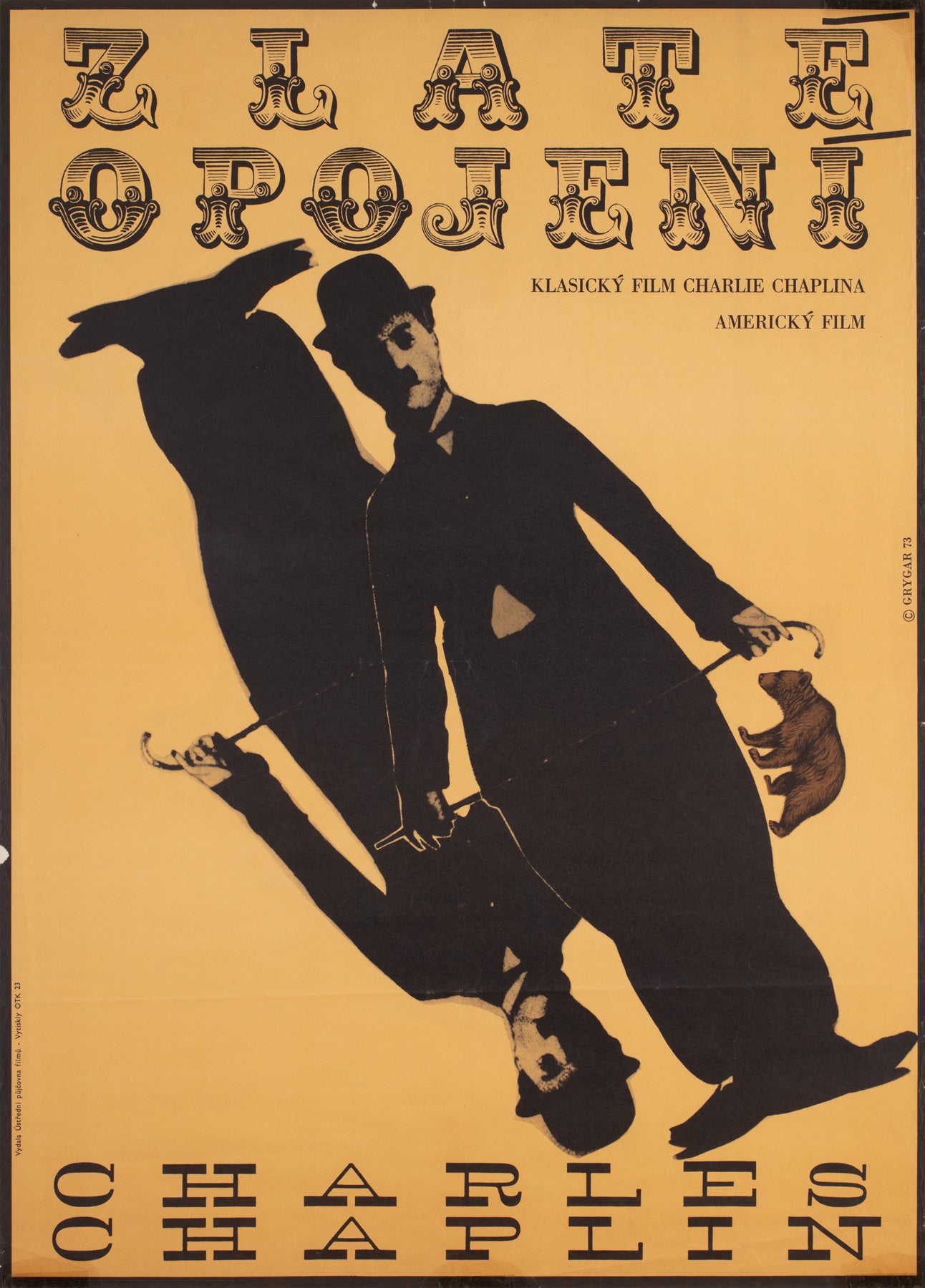 The Gold Rush R1973 Czech A1 Film Movie Poster, Grygar