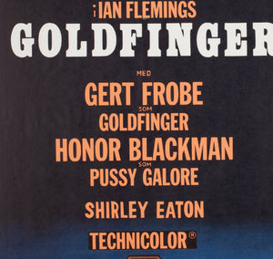 Goldfinger 1965 Swedish Film Poster, Aberg - detail