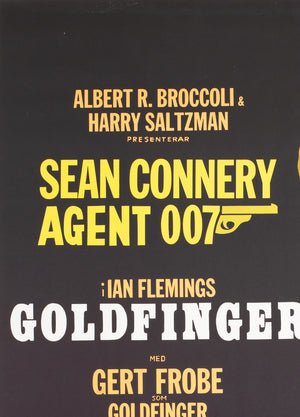 Goldfinger R1967 Swedish Film Poster James Bond, Aberg - detail