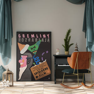 Gremlins Gremliny Rozrabiaja 1985 Polish B1 Film Movie Poster, Jan Mlodozeniec