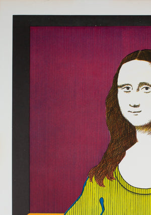 Hang Loose 1970s American Political/Protest Poster, Women's lib Mona Lisa - detail