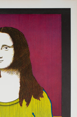 Hang Loose 1970s American Political/Protest Poster, Women's lib Mona Lisa - detail