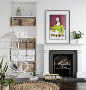 Hang Loose 1970s American Political/Protest Poster, Women's lib Mona Lisa