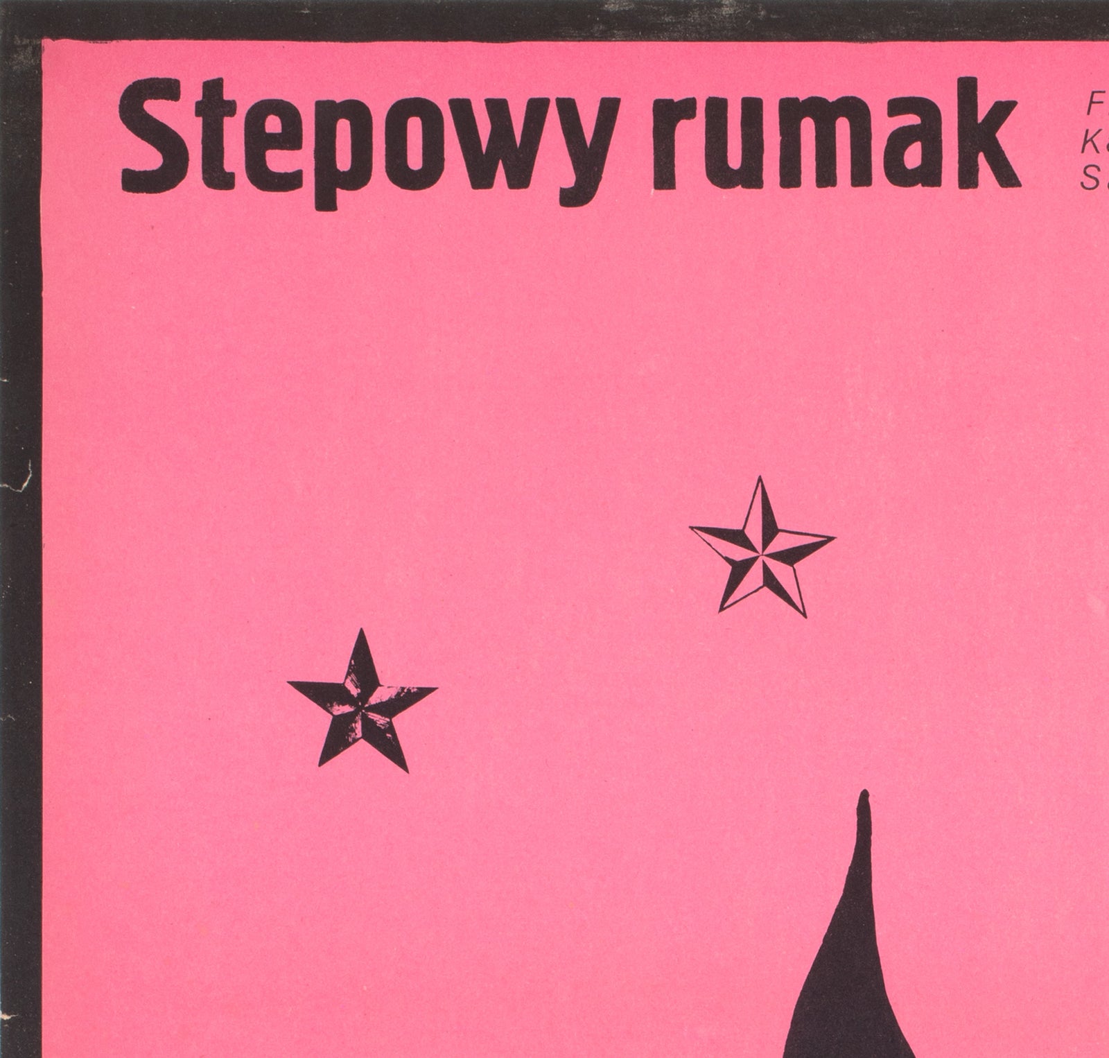 Horse of the Steppe 1979 Polish B1 Film Mive Poster, Flisak, Pink - detail