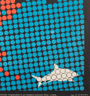 Jaws 1976 Czech A1 Film Movie Poster, Fischerova - detail