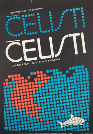 Jaws 1976 Czech A1 Film Movie Poster, Fischerova